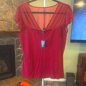 Express Ruby Sheer Top
